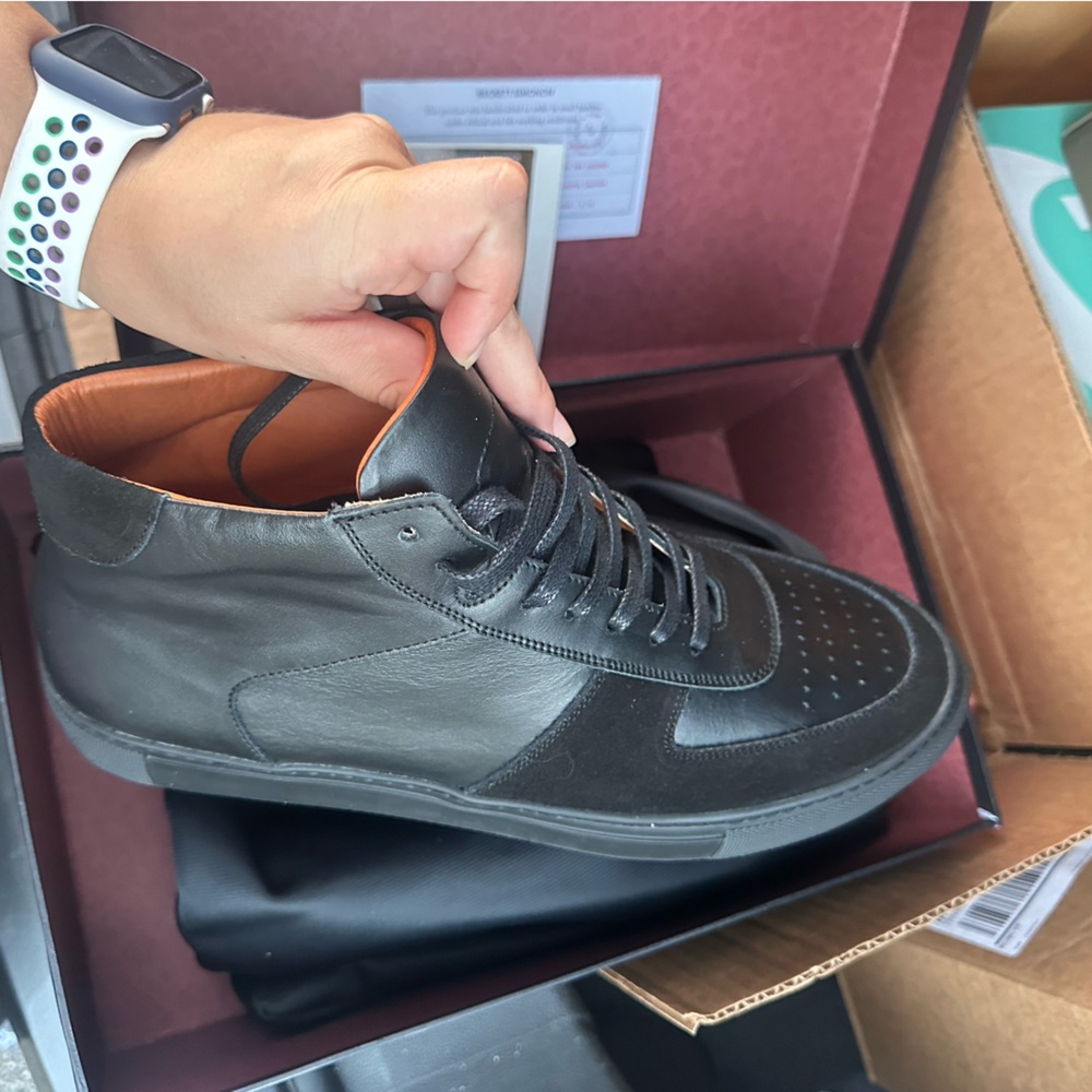 Beckett Simonon Garcia High Top Leather and suede shoes